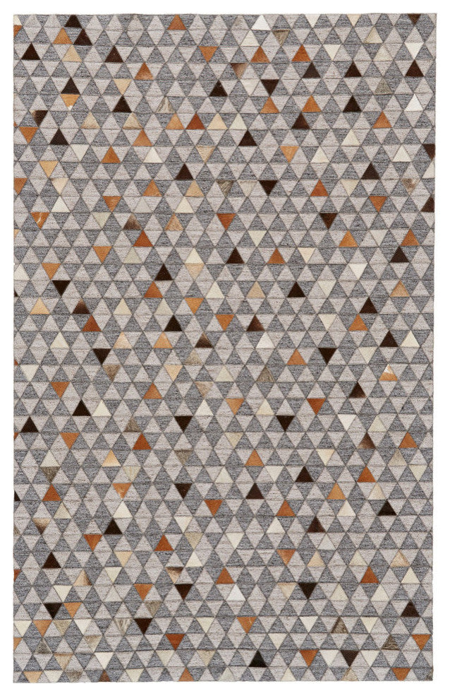 Weave & Wander Canady Handmade Mosaic Rug, Gray/Rust, 5'x8'