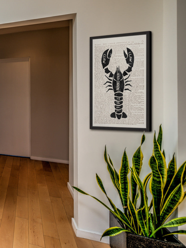 "Lobster Contour" Framed Painting Print, 24"x36"