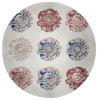 Gypsy Floral Spring Chenille Rug, Ligonberry Red, 5' Round
