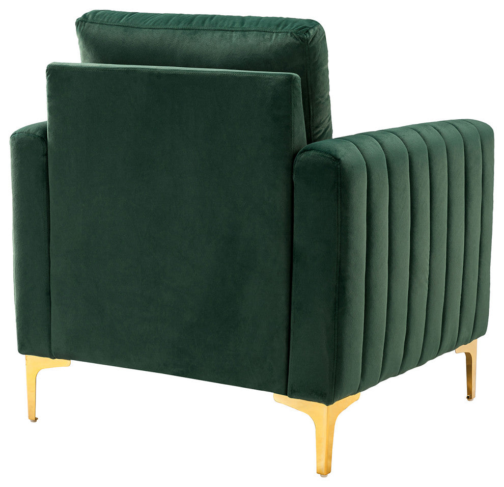Contemporary Style Club Chair With Arms, Set of 2, Green