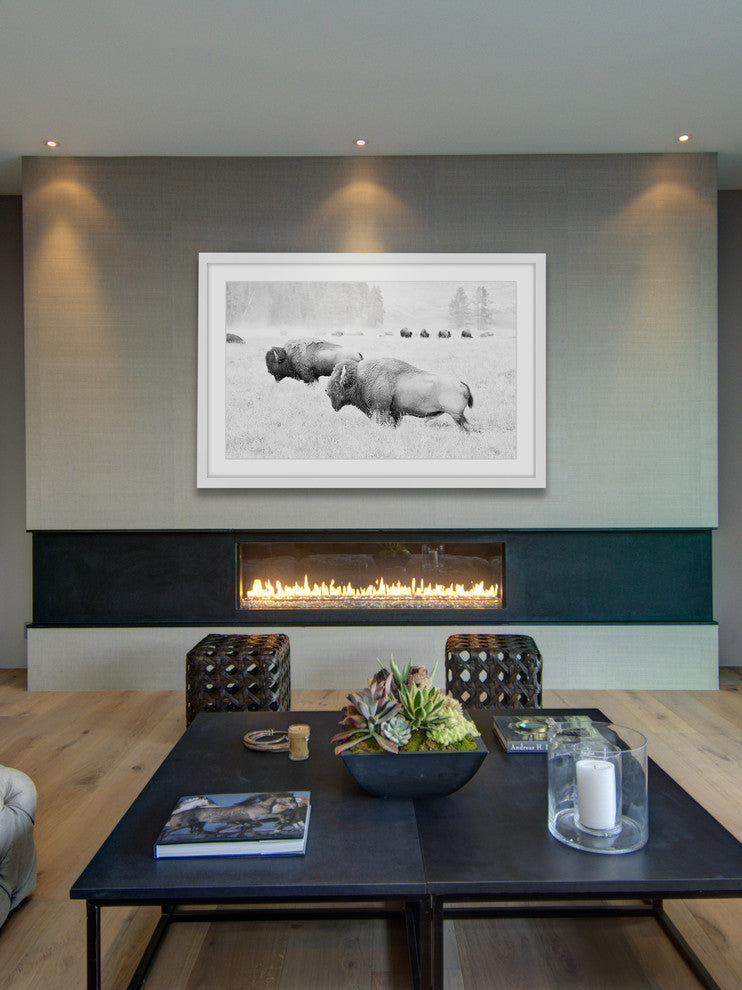 Marmont Hill, "Buffalos Two" Framed Painting Print, 18x12