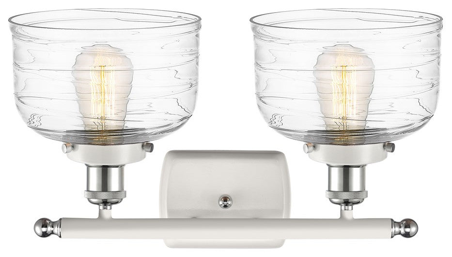 Innovations 916-2W-WPC-G713-LED 2-Light Vanity Light, White, Polished Chrome
