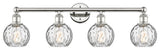 Athens Water Glass 4-Light 33" Bath Vanity Light, Polished Nickel, Clear