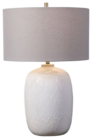 Uttermost Winterscape 1-Light White Glaze Table Lamp, 28390-1
