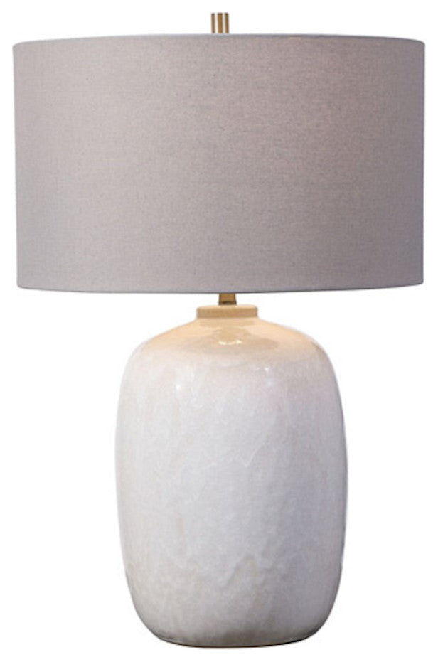 Uttermost Winterscape 1-Light White Glaze Table Lamp, 28390-1