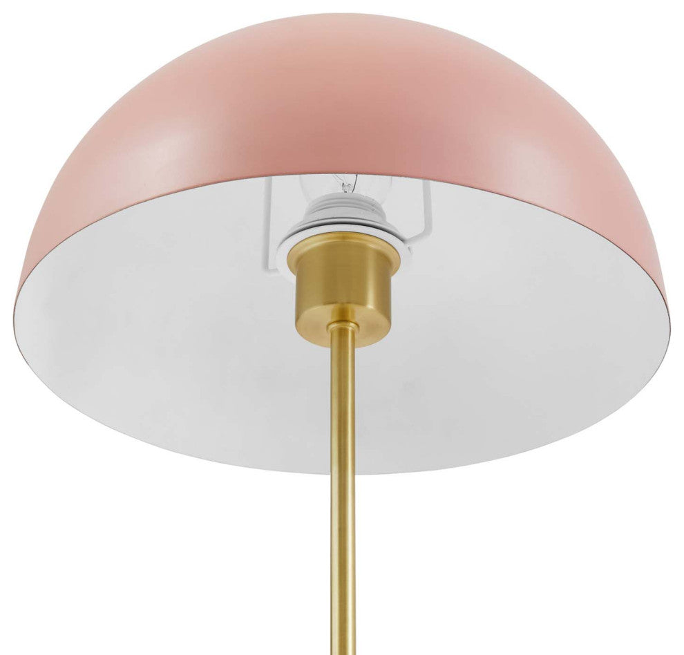 Table Lamp, Pink Gold, Metal, Modern, Mid Century Cafe Bistro Hospitality