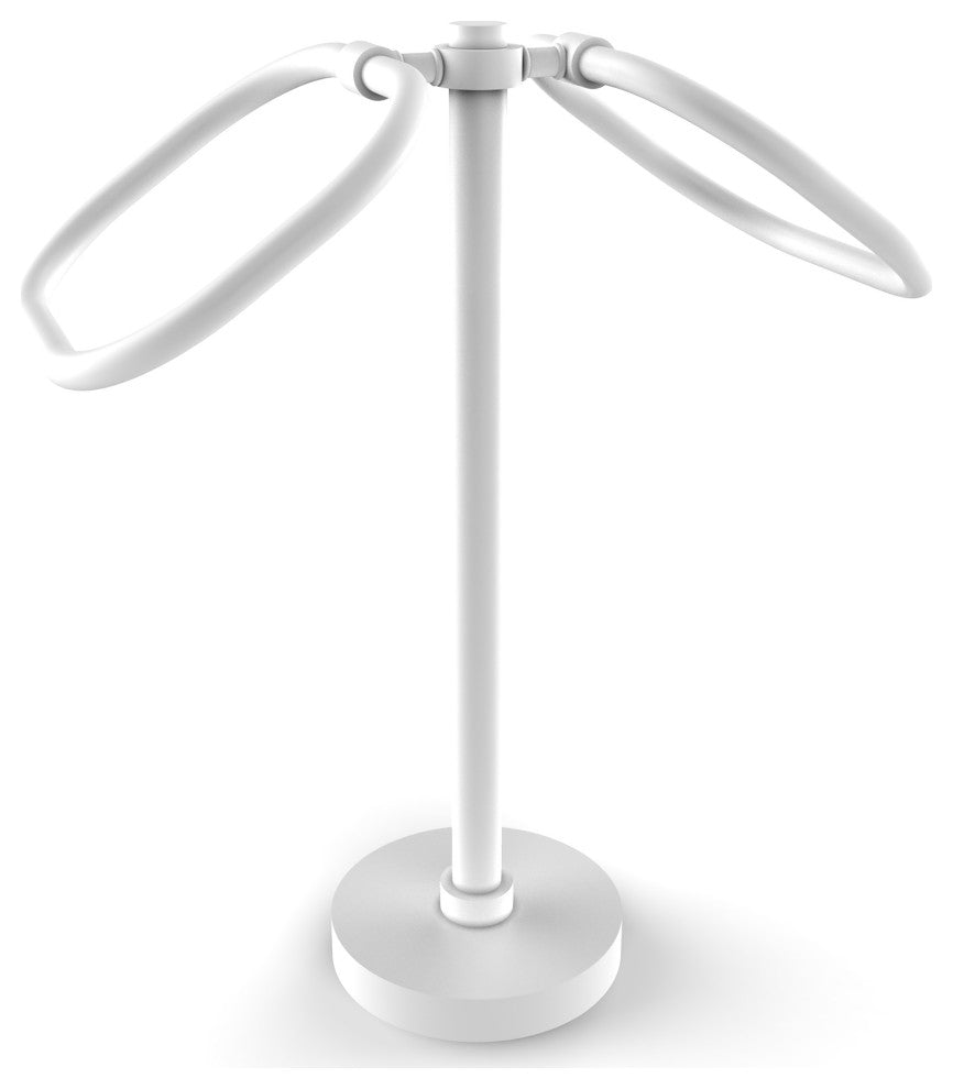 Two Ring Oval Guest Towel Holder, Matte White