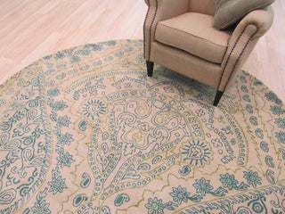 Green Transitional Paisley Jain Area Rug