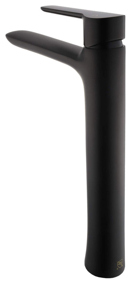 Fine Fixtures Round Single Hole Vessel Sink Bathroom Faucet, Black