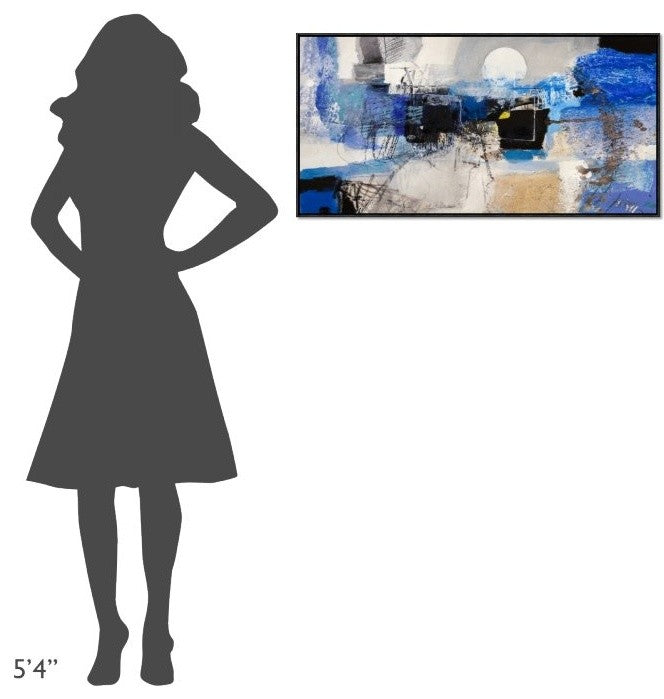 "Moonlight" Framed Canvas Giclee by Arthur Pima, 37x19"