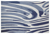 Dazzling Zebra Rug, Blue, 5'x7'