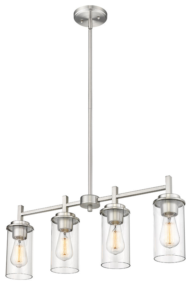 4 Light 28" Brushed Nickel Chandelier