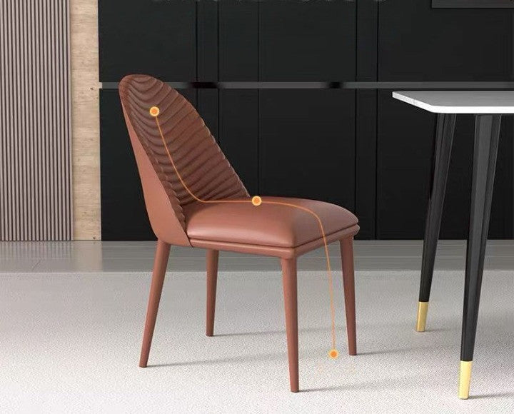 Nordic Design Leisure Backrest Dining Chair, Brown