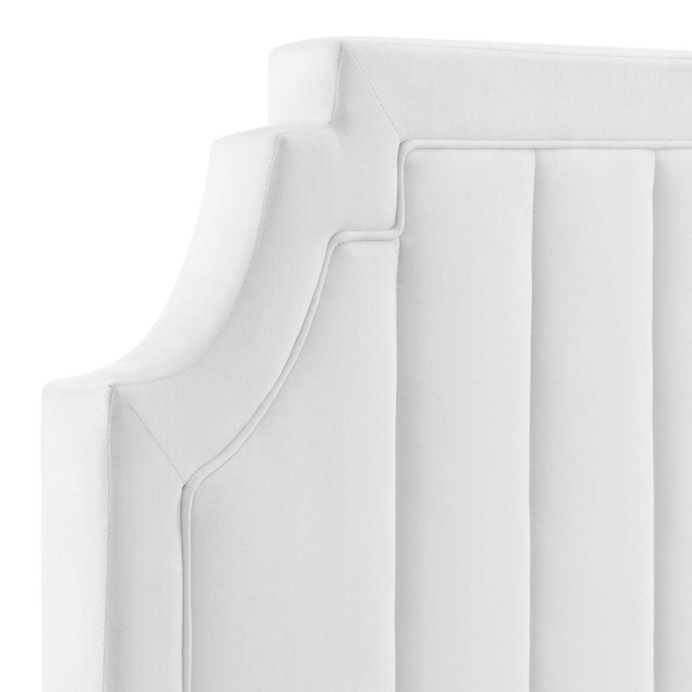 Alyona Channel Tufted Performance Velvet King/California King Headboard-White