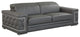 Rome Contemporary Genuine Italian Leather Sofa Dark Gray