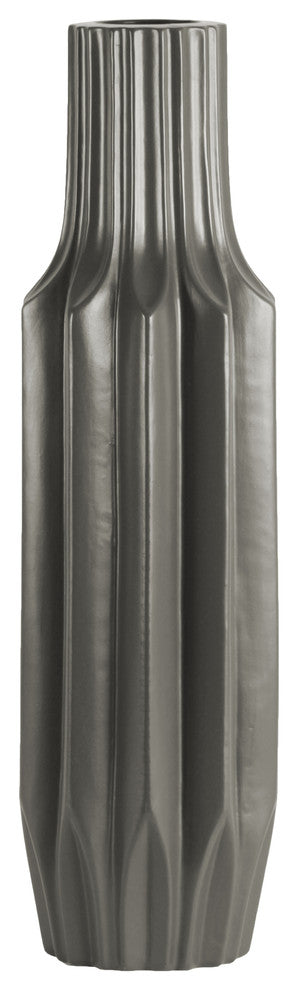 Angelica Ceramic Vase, Matte Taupe, Large