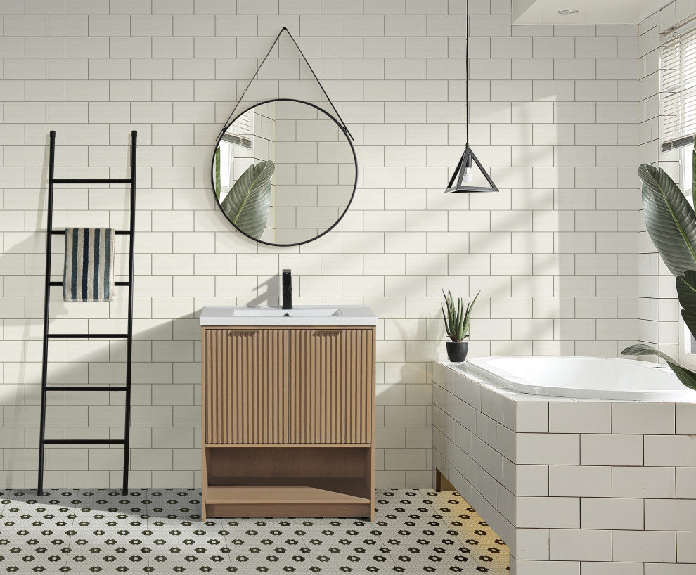Ari Kitchen and Bath San Diego Bath Vanity, Oak, 30", Freestanding