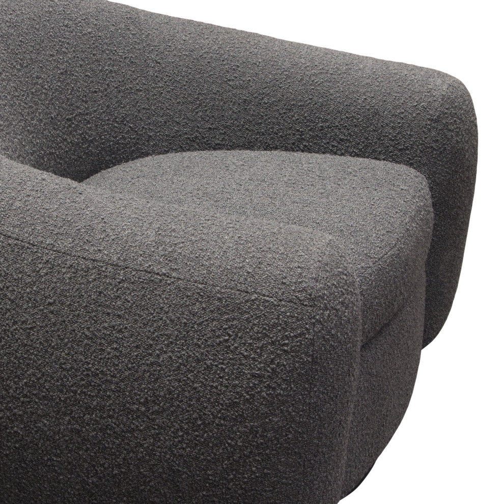 Pascal Swivel Chair With Boucle Textured Fabric, Charcoal