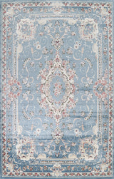 Light Blue Floral Medallion Transitional Turkish Rug Oriental Carpet 8x10