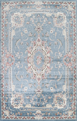 Light Blue Floral Medallion Transitional Turkish Rug Oriental Carpet 8x10