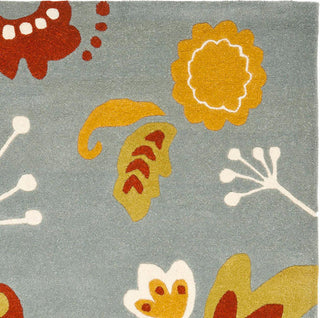 Safavieh Soho Soh772A Floral Rug, Light Blue/Multi, 6'0"x6'0" Round