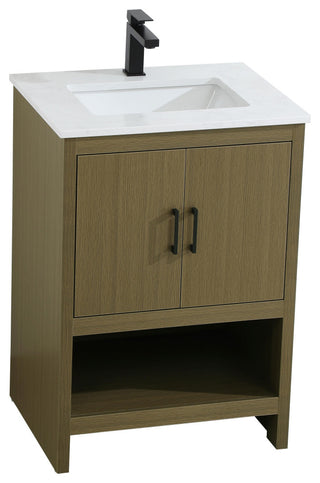 Home Living 24" Single Bathroom Vanity, Chestnut Brown
