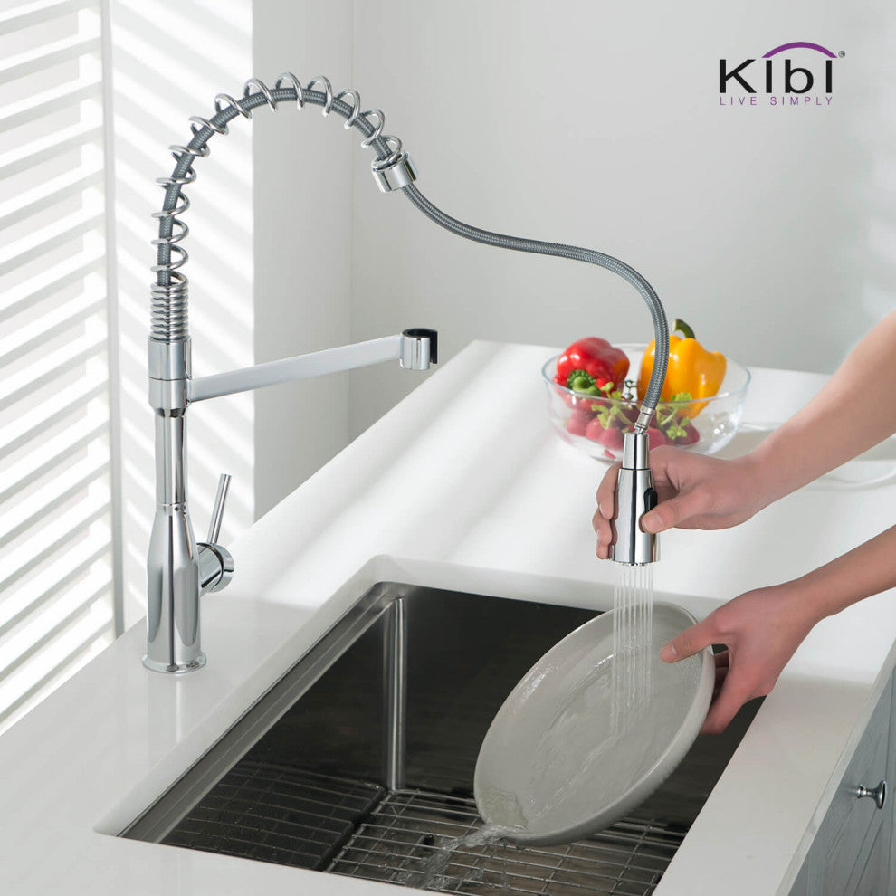 Largo Single Handle Pull Down Kitchen Faucet, Chrome