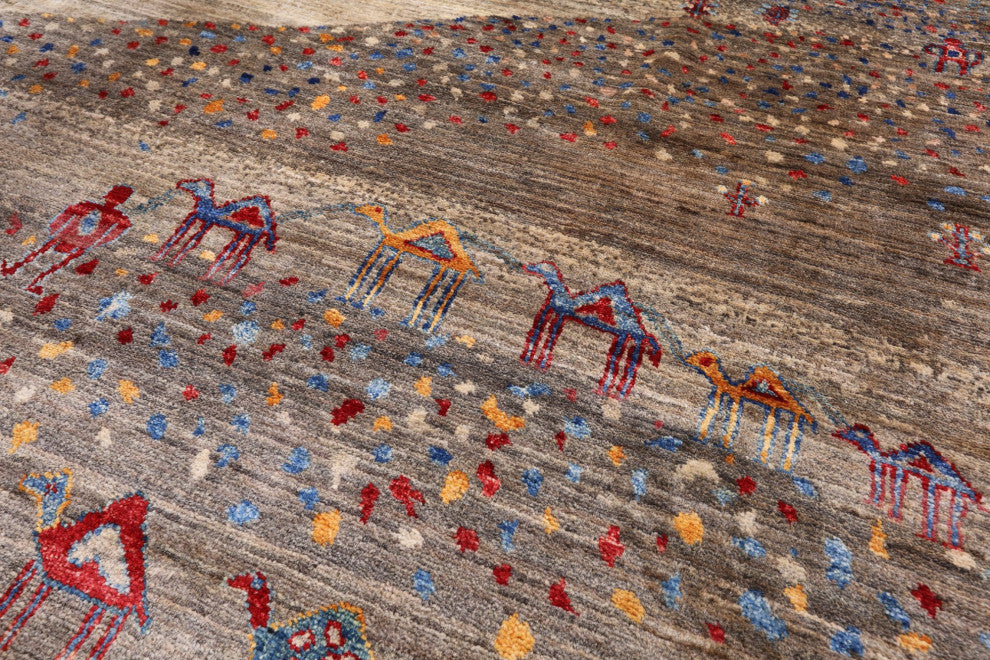 Hand Knotted Tribal Persian Gabbeh Wool Rug 5' 9" X 7' 7" Q9897