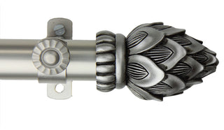 Bud Curtain Rod, Satin Nickel, 120-170"