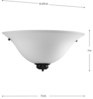 Opal Glass Collection 15-3/8" 1-Light Matte Black Opal Glass Wall Light