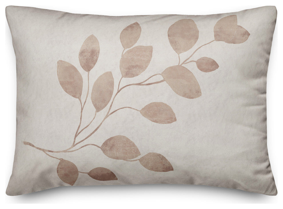 Cream Leaves 14"x20" Spun Poly Pillow