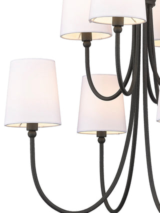 Forged Black 8 - Light Shaded Simply Rustic Chandelier