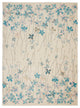 Bohemian Area Rug, Polypropylene With Floral Pattern, Ivory, 8'10" X 11'10"