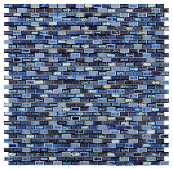 Mosaic Brick Series Handmade Porcelain Tile For Swimming Pool, Wet Areas & More, Royal Blue