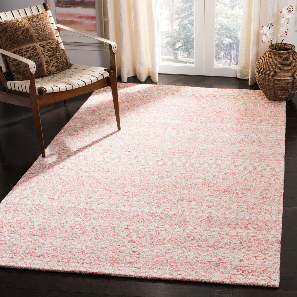 Safavieh Micro-Loop Collection MLP502 Rug, Pink/Ivory, 5' X 8'