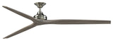 Fanimation Spitfire 84" Fan, Brushed Nickel Motor, Weathered Wood Blades