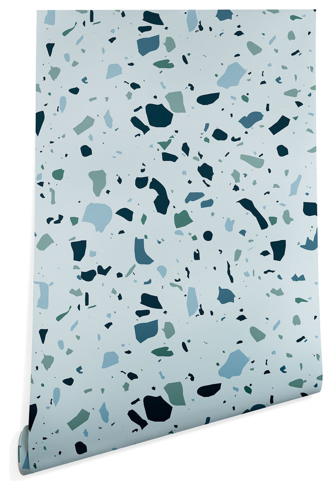Deny Designs Mareike Boehmer Scandinavian Terrazzo Wallpaper, Blue, 2'x10'