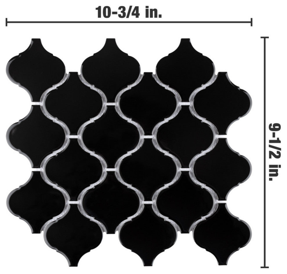 Metro Lantern Glossy Black Porcelain Floor and Wall Tile
