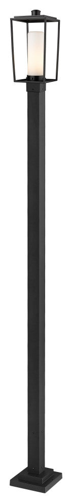 Z-LITE 595PHMS-536P-BK 1 Light Outdoor Post Mounted Fixture, Black
