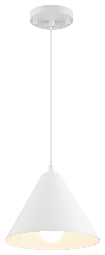 Ford LED Pendant, Replaceable LED, Matte White, 9.5in