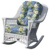 Bar Harbor Rocker in White, Coral Fabric