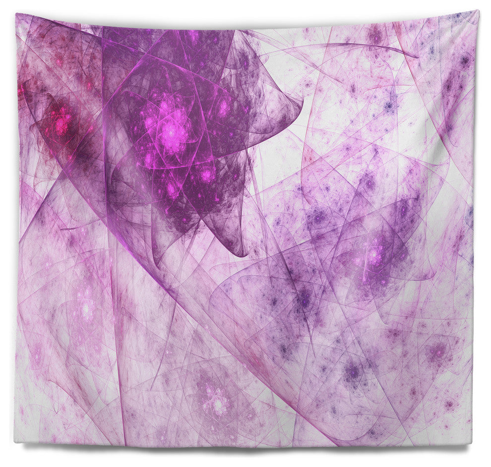 Light Purple Rotating Polyhedron Abstract Wall Tapestry, 39"x32"