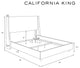 Tufted Sloped Wingback Bed, Nail Trim, Zuma Navy, California King