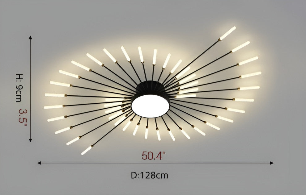 Winterthur | Exquisite LED Metal Ceiling Light, Black, 42 Heads