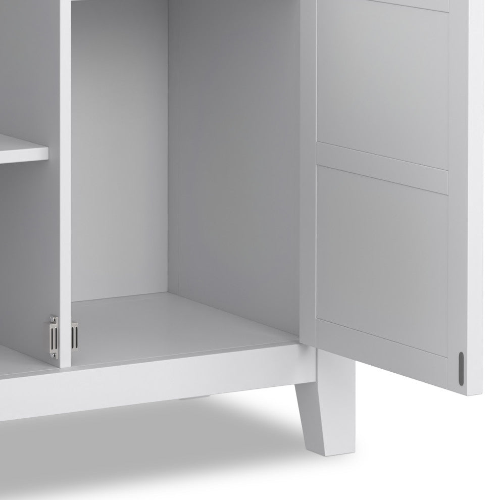 Interior view with open door on white background