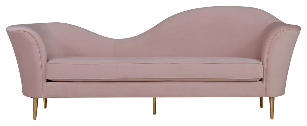 Plato Blush Velvet Sofa