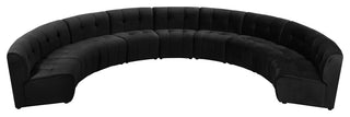 Limitless Velvet Upholstered 9-Piece Modular Sectional, Black
