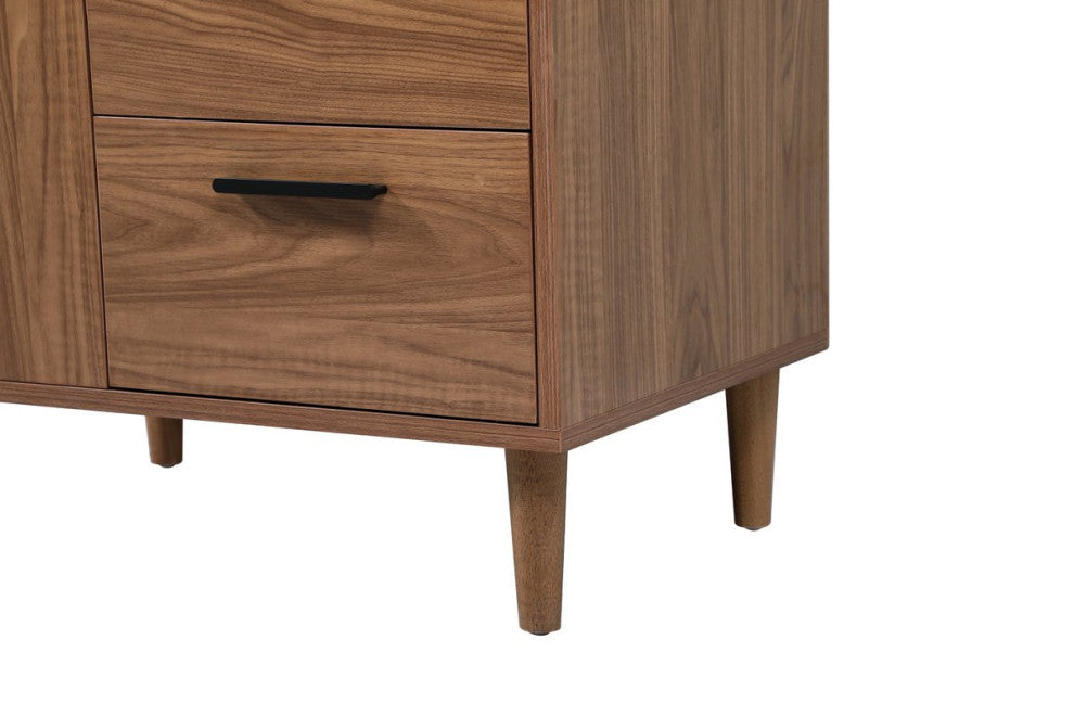 Home Living Modern Natural Oak-Light Bathroom Vanity, Walnut Brown, 30"