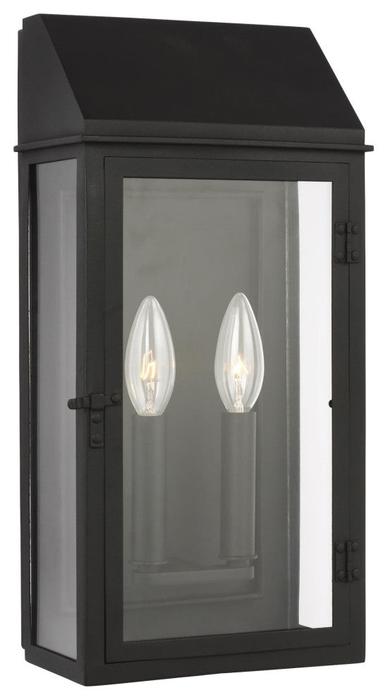 Hingham Medium Outdoor Wall Lantern, Textured Black