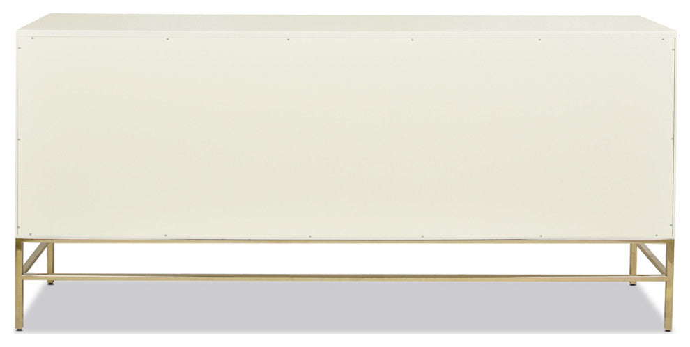 Gemini 79" Sideboard Storage Buffet, White Lacquer